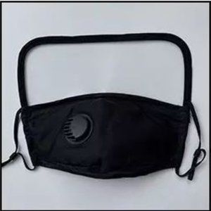 Black Reusable/Washable Face Mask with Shield